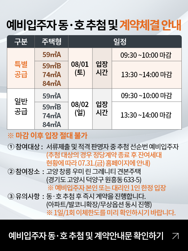 예비입주자동호추첨및계약체결안내